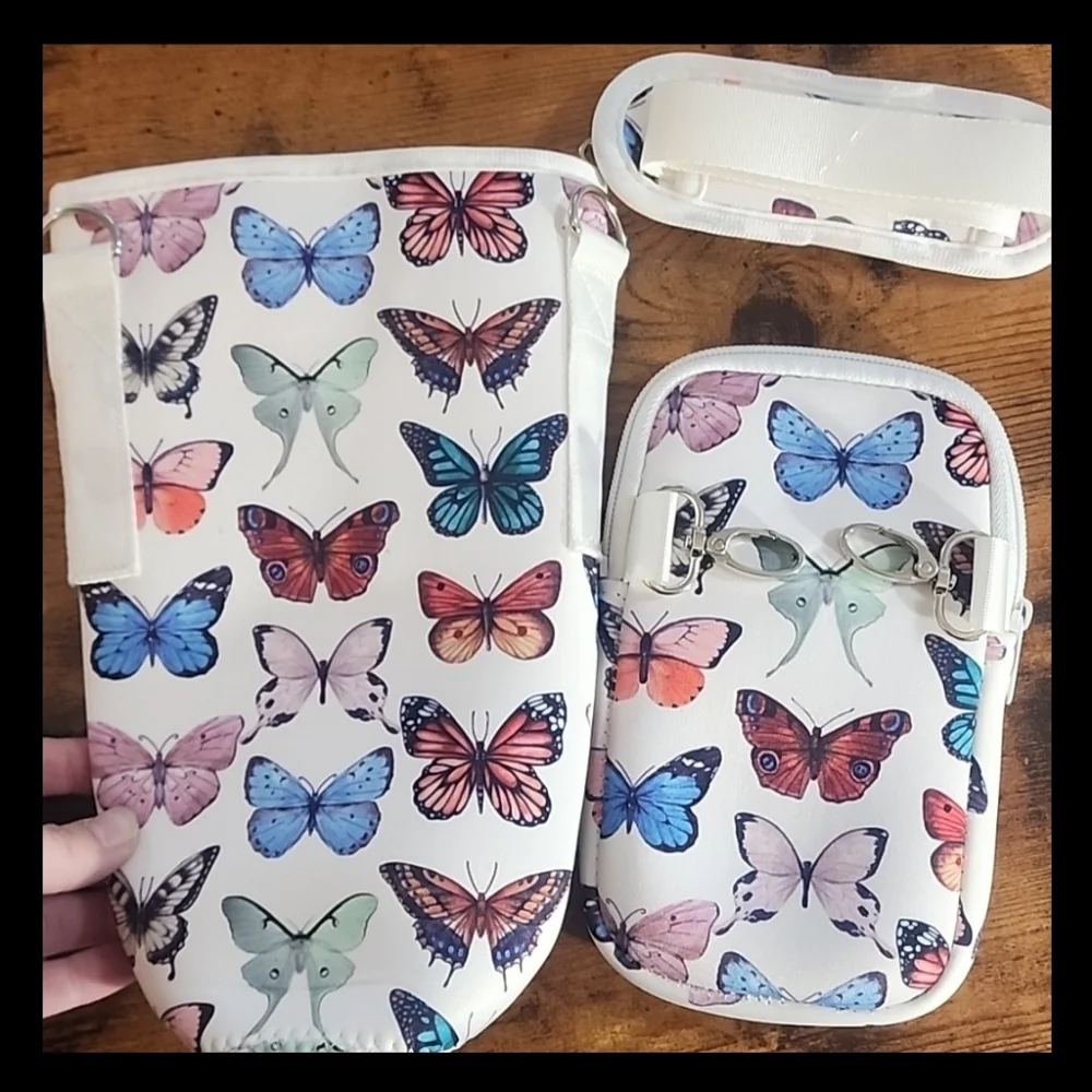 Butterfly Pattern Phone Holder with Strap FP
